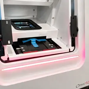 Image of a high-throughput benchtop B cell screening system designed for antibody discovery applications.